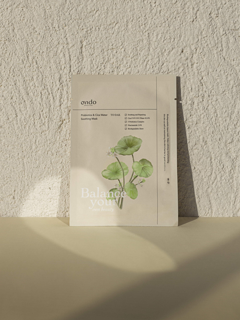 Ondo Beauty 36.5 Probiotics & Cica Water Soothing Mask To-dak